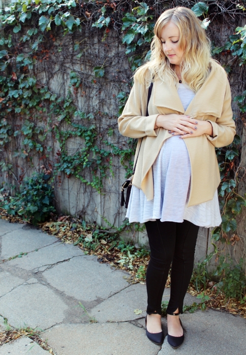 dearly-noted-lifestyle-blog-ootd-pregnancy-fashion-40-weeks-lavender-camel-francescas-free-people-thrift-handm-maternity-fashion-2